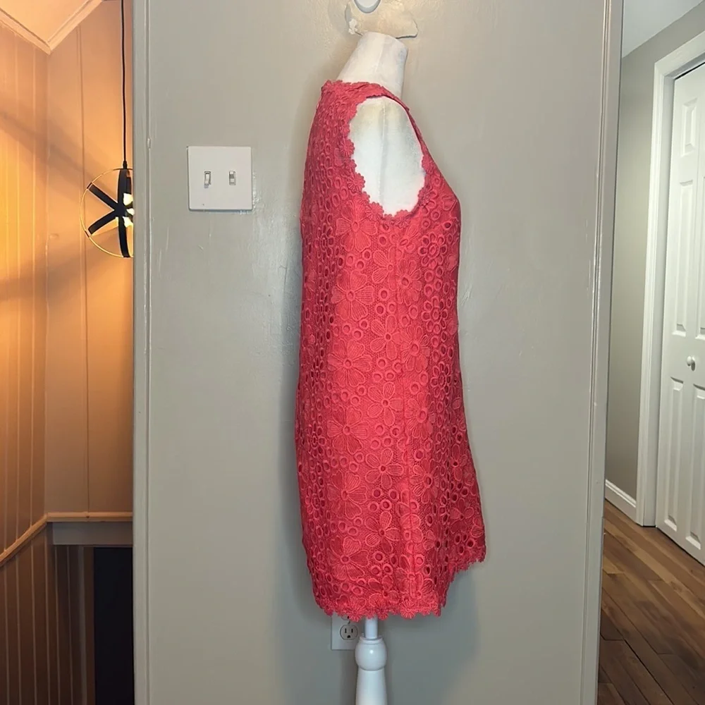 Kate Spade Coral Salmon Lace Shore Thing Shift Dress Size 2